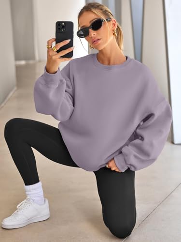 Image of EFAN Womens Oversized Sweatshirt Crewneck Sweater Casual Fall Outfits 2026 | Fleece Lined Stretchy Hoodies Basic Comfort Clothes Loose Maternity Workout Gym Lounge Wear Winter Airport Fashion