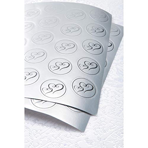 Darice Victoria Lynn Foil Envelope Seals Double Heart Silver 50 Pieces (3-Pack) VL3469