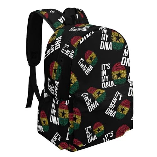 It's in My DNA Ghana Flag Cute Backpack Causal Daypack Travel Laptop Backpack Funny Print for Men Women 12 X 5.9 X 16.5 Inch2