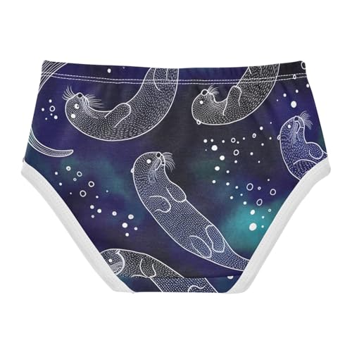 Space Otters Ocean Panties Little Girl Toddler Girls Underwear Cotton Durable Undies Kids Briefs 2t2