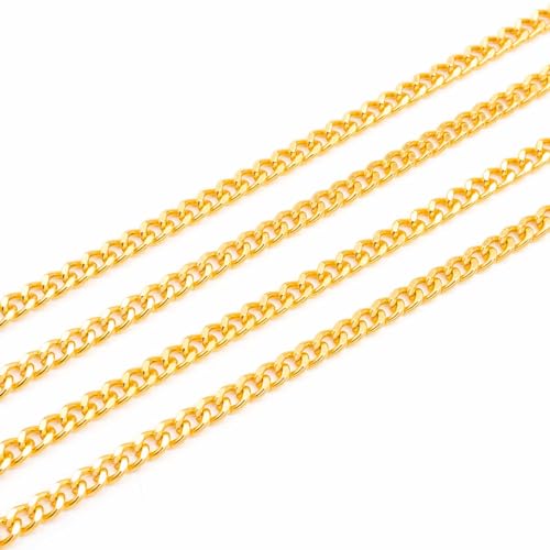 2 M eslabones Cadena en color dorado en platino de aluminio de Vintage Parts, DIY de Joyas