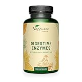 Vegavero Digestive Enzyme Supplements | 100% Plant-Based | with Bromelain, Papain, Amylase, Lipase, Cellulase and Calcium (Aquamin™) | NO Additives, Lab-Tested | 120 Capsules | Vegan