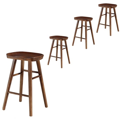 MOWEO Set of 4 Ergonomic Bar Stools,Wooden Milk Tea Shop Chair,Kitchen Stool with Footrest,Cafeteria High stools Bar stools for Breakfast Bar, Living Room & Hallway, Dressing Table Stool