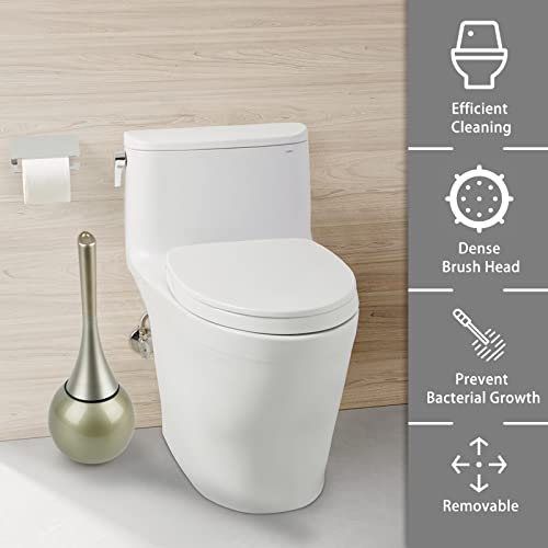 Whiidoom Modern Toilet Bowl Brush And Holder Stainless Steel Base Toilet Cleaning Brush Set (Champagne Gold) #TOP5