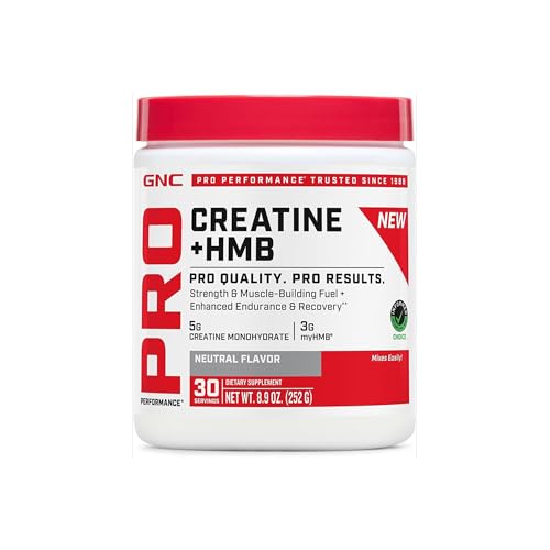 GNC Pro Performance Creatine Monohydrate + HMB - Micronized Creatine Powder for High-Intensity...