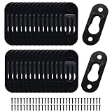 OSVJE Black Keyhole Hangers, 30 Pack, Metal Hanging Bracket 1.65 x 0.63 in