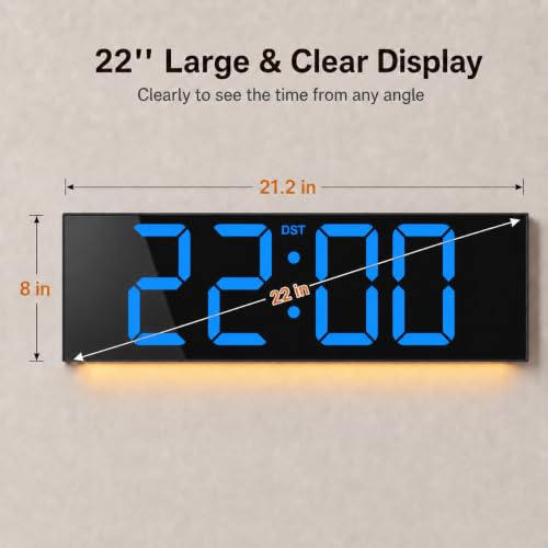 Image of JALL 22 inch Extra Large Digital Wall Clock, Giant LED Display with Remote Control, Digital Clock with Jumbo Numbers, Countdown Timer for Gym, Office, Living Room, Classroom, Home Decor, Warehouse