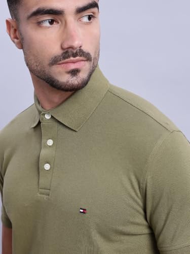 Image of Solid Slim-Fit Cotton Polo T-Shirt