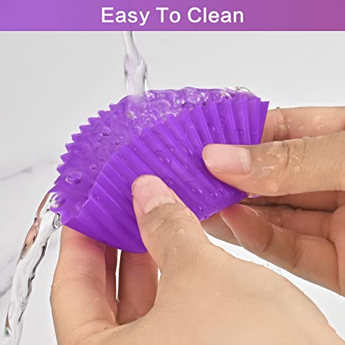 Elyum 24 Pack Silicone Cupcake Liners, Silicone Baking Cups Muffin Cups Reusable Cupcake Wrappers For Cake Balls, Muffins, Cupcakes Candies Mold, Multi Bright Colors #TOP6