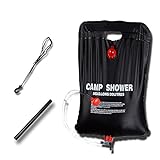 Zoeson 20L/5 Gallon PVC Solar-Heated Lightweight & Portable Outdoor Camping Shower Bag for Hiking & Camping