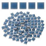 QUARKZMAN 100g Quadratische Mosaikfliesen, bunte Keramik-Mosaikfliesen für Bastelbedarf in Großpackungen zur Heimdekoration Kunsthandwerk DIY-Projekte, 1x1cm, Himmelblau