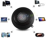 External Speaker, Retractable Mini Portable Plug and Play Clear Travel Speaker with Built-in Battery Suitable for Smart Phone, Computer, Laptop Computer, MP3 Player(Black)