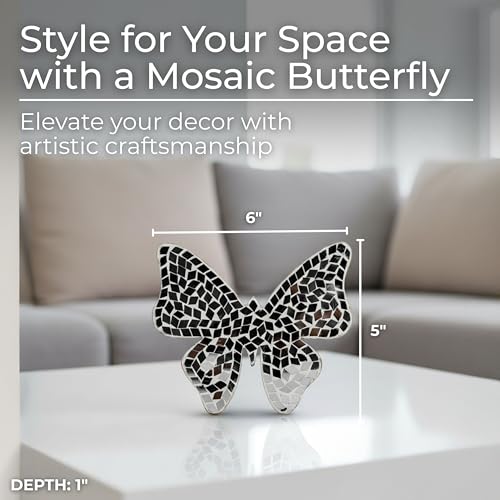 Escultura Decorativa Mariposa de Mosaico de Vidrio 5 pulgadas miniatura 2