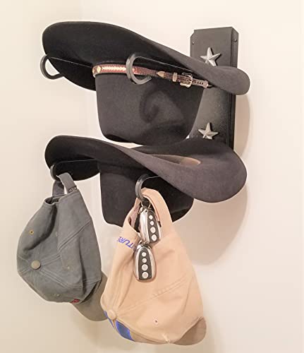 Mark Christopher Collection American Made Cowboy Hat Holder Double with Stars BLK/SLV