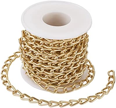 PandaHall 16FT/Roll 304 Stainless Steel Curb Chains Unwelded Colorful Twist Links with Spool for Jewellery Crafts Making,4.5x3x1mm