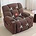 CANMOV Power Lift Chair Recliners for Elderly, Electric Recliner Antiskid Fabric Sofa Living Room Chair with Overstuffed Pillow Design, Chocolate