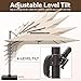 Jentafix 10x13 FT Patio Umbrella, Large Cantilever Rectangular Double Top Heavy Duty Offset Umbrellas with 360° Rotation, Outdoor shade for Garden Deck Pool Patio, Beige