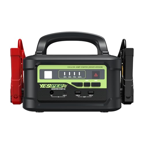 YESPER ジャンプスターター　122500mAh 8000A Amazon | YESPER ジャンプスターター 12V/24V車用 プロ 大型トラック