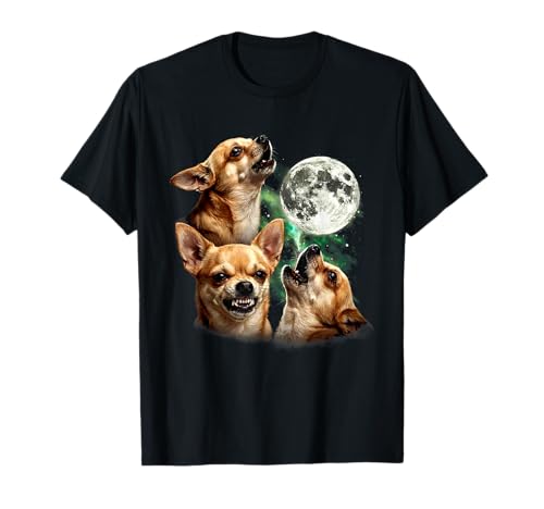 Vintage 90s Chihuahua Howling At The Moon Chihuahua Dog Mom T-Shirt