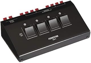 FONESTAR 4 Way Audio Speaker Selector Metal Bodied Switch Box Stereo Switcher Home