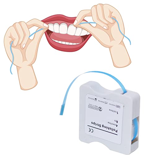 Tooth Polisher Dental File, Teeth Abrasive & Finishing Strips 4Mm X 6M- Tooth Polish Abrasive Strip Oral Care Cleaning Tool (Blue) #TOP14