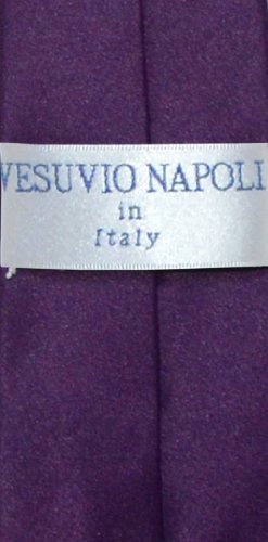 Vesuvio Napoli Boy's CLIP-ON NeckTie Solid EGGPLANT PURPLE Color Youth Neck Tie2