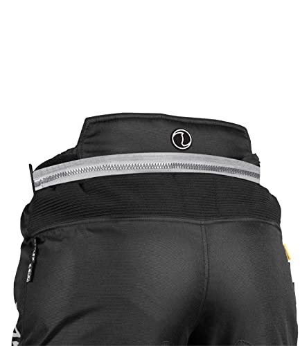 Image of Rynox Advento Pants - Motorcycle Riding Pants | Impact Protection | Abrasion Resistance | Active Ventilation - Black | 3XL