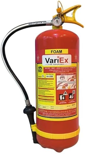 VariEx Mechanical Foam Type Fire Extinguisher 9 litres -AFFF Foam for Class A &amp; B Fires | ISI Approved Industrial Fire Ext...
