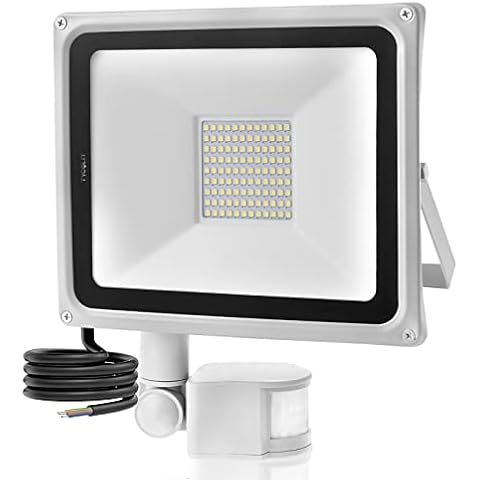 Hondony Security Lights Outdoor Motion Sensor, 100W 10000 Lumen LED Floodlights with PIR 6500K Cold White Wall Lights, IP65 Waterproof Outside Flood for Backyard, Garden, Garage, Patio Cover