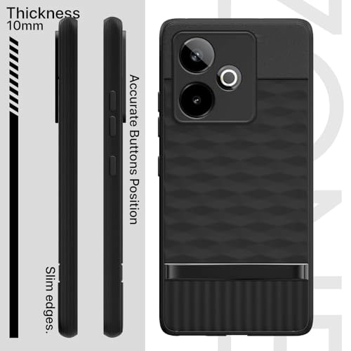 Image of Shockproof Case for Realme GT 7 5G / GT 7T 5G | Full Camera Protection | TPU Flexible Back Cover for Realme GT 7 5G / GT 7T 5G (Matte Black)