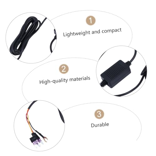 Cable de alimentación Mipcase para cámara de tablero con cargador de mechero PC duradero 7
