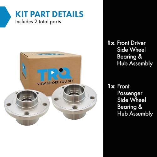 Image of TRQ Front Left and Right Wheel Bearing and Hub Assembly Set 2 Piece Compatible with 11-17 Volvo S60 16-17 S60 Cross Country 07-16 S80 15-17 V60 15-17 V60 Cross Country 08-10 V70 10-17 XC60 08-16 XC70
