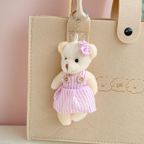 6 Llaveros de Oso de Peluche con Ropa Mini Muñecos Compactos 2