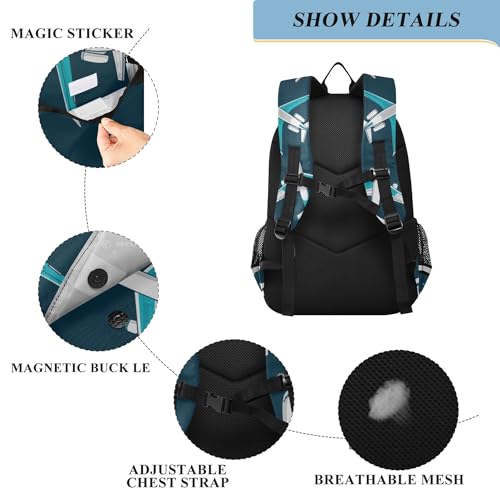 Airplanes Pattern Backpack School Backpack Lightweight Laptop Backpack Student Book Bag with Reflective Stripes3