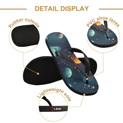 Space Planets Men's & Women's Classical Beach Rubber Sandal Flip Flop Comfortable Slipper 214B25272