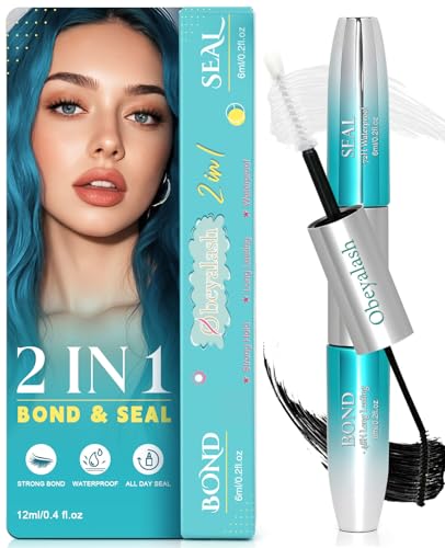 Obeyalash Colle à Cils Extension Waterproof 12ml – Bond & Seal pour Cils Cluster DIY | Longue Tenue 48-72h, Tenue Forte & Imperméable (Bond & Seal)