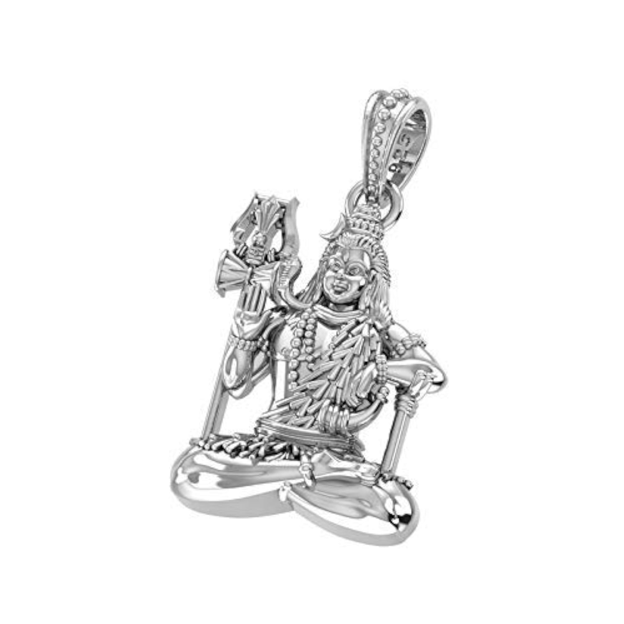 Sterling Silver God Shiva Chain Pendant, 92.5% Purity