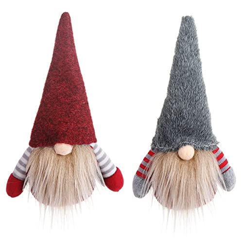 BROEYOUE Lot de 2 figurines de lutin de Noël - Décoration de Noël - Lutin de Père Noël - Tomte gnome - Pâques - Lutin de Noël - Décoration pour enfants - Décoration de Noël - Intérieur en extérieur Cover