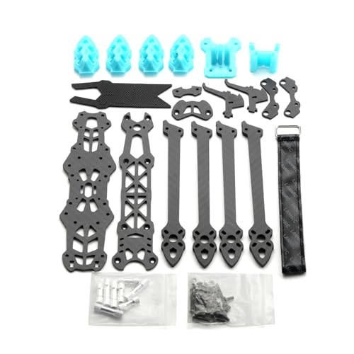 Goolsky 8 pouces 375 mm Avec Cadre quadrirotor à Bras de 5 mm en Fibre de Carbone 3K 8 FPV Freestyle Drone de Course télécommandé Avec pièces dimpression Pour bricolage FPV, Rouge