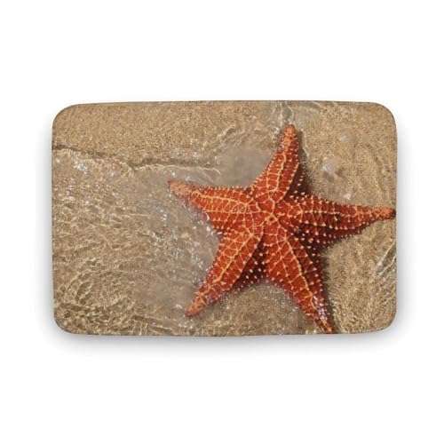 玄関マット室内 ヒトデ スターフィッシュ ビーチ 泥落としマット 滑り止め 40x60cm 大判 カーペット 耐摩耗性 吸水 ドアマット バスマット ふわふわ 柔らか 洗える 抗菌防臭 足拭きマット 廊下 洗面所 掃除 ラグマット オールシーズン適用 水洗