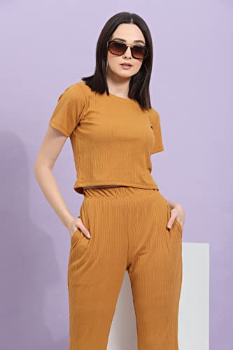 Image of Rigo Printed Waffle Knit Tie & Dye Top and Shorts Co-ord Set for Women | Half Sleeves & Sleeveless Co-ords Set for Women | Stylish Dresses for Women | Night Wear, Beach Wear, Vacation Wear Outfit