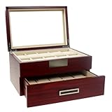 Decorebay Cherry Oak Wood 20 Slot Watch display case and Jewelry Box Storage Organizer (Darling)