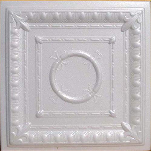 Ancona White (Foam) Ceiling Tile - Decorative Ceiling Tile Easy Glue Up Diy #TOP24