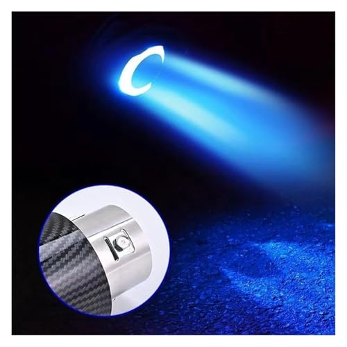 Punta de Tubo de Escape de Fibra de Carbono 63mm con Luz LED para Silenciador de Coche 2