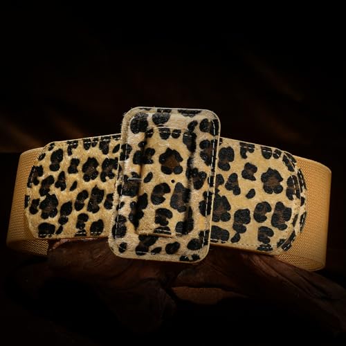 Image of VONMELLI Stretchy Wide Women Belts Elastic Vintage Belts for Women Fashion Ladies Waist Belt for Dress