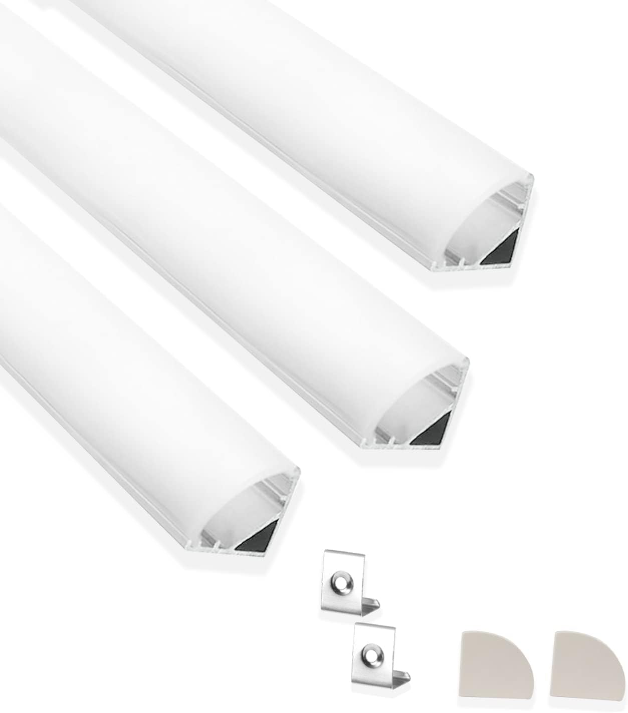 Abaj Lighting Aluminium Round Led 1Meter Profile Corner With Diffused Cover, ...