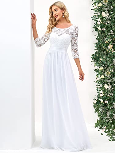 Ever-Pretty Women's Bridesmaid Dresses 3/4 Sleeve Empire Waist Maxi Mother of The Bride Dresses 074124