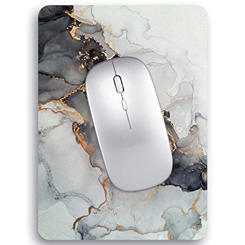 Audimi Alfombrilla de ratón pequeña de 15 x 20 cm, mini alfombrilla de mouse para mouse inalámbrico, viajes, oficina, portátil, mármol gris