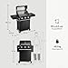 BURNHARD® Gasgrill 3-Brenner, 9,6 kW, Edelstahl-Stabbrenner, Piezo-Zündung, Edelstahlrost, große Grillfläche, Alu-Druckguss-Seitenteile – FRED Base