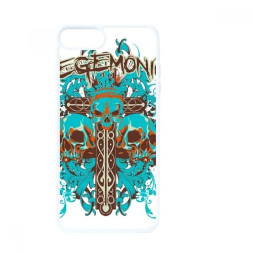 Coque iPhone 7 graffiti bleu noir skull antichoc et anti-dérapante pour smartphone Apple